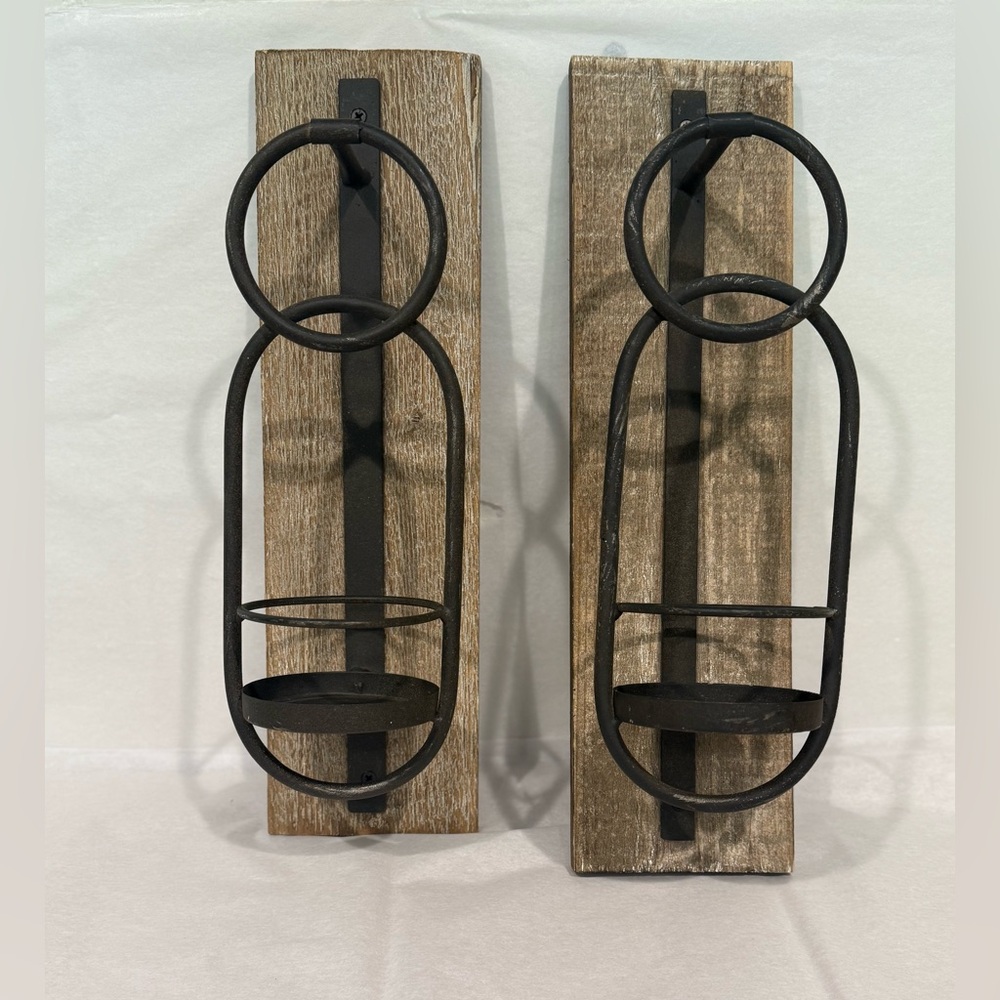 Rustic Black Metal Wall Sconces